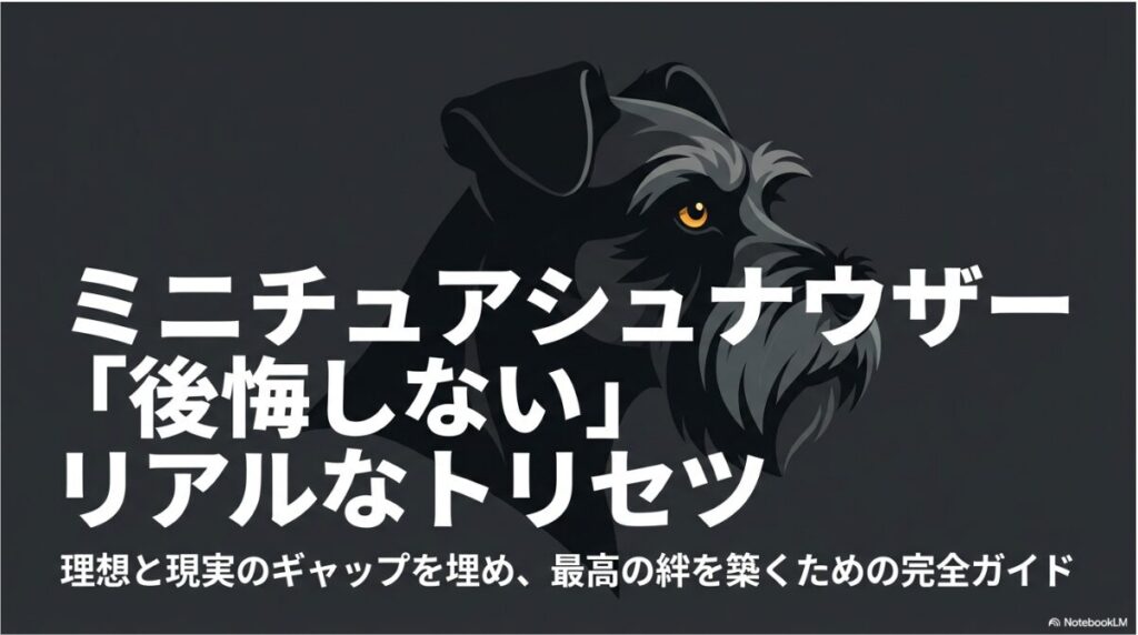 ミニチュアシュナウザーの後悔を防ぎ、最高の絆を築くための完全ガイドの表紙スライド