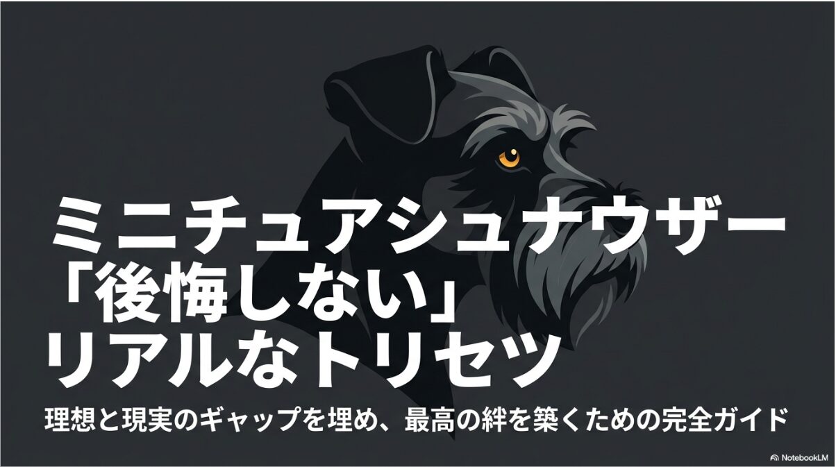 ミニチュアシュナウザーの後悔を防ぎ、最高の絆を築くための完全ガイドの表紙スライド